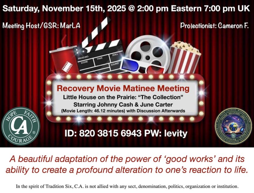 recovery movie matinee group of cocaine anonymous